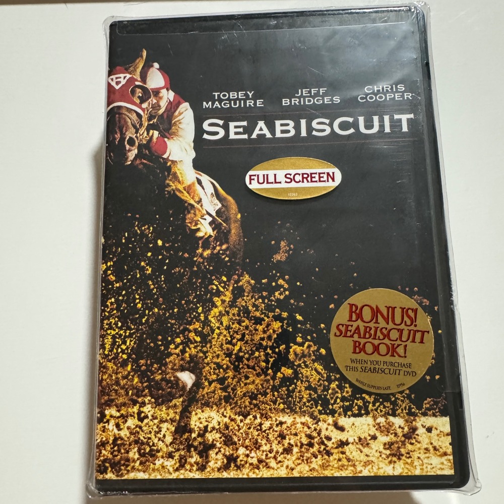 Seabiscuit Universal DVD Full Screen Movie with Bonus Book 2003 Sealed New